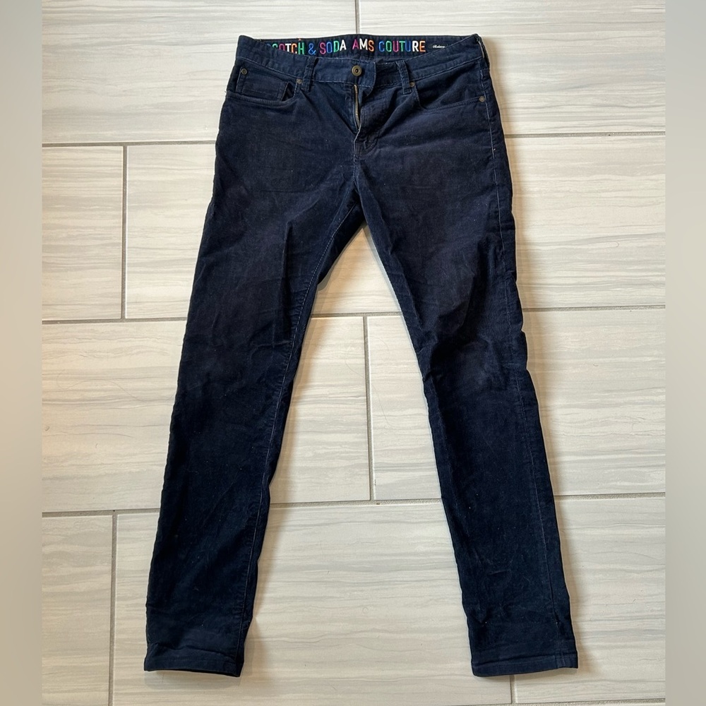 Scotch and Soda corduroy navy blue pant 30x32